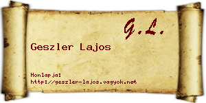 Geszler Lajos névjegykártya